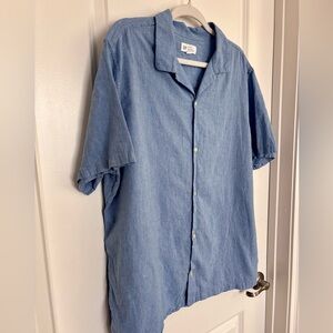 GAP Light Blue Linen Cotton Blend Button Down Shirt